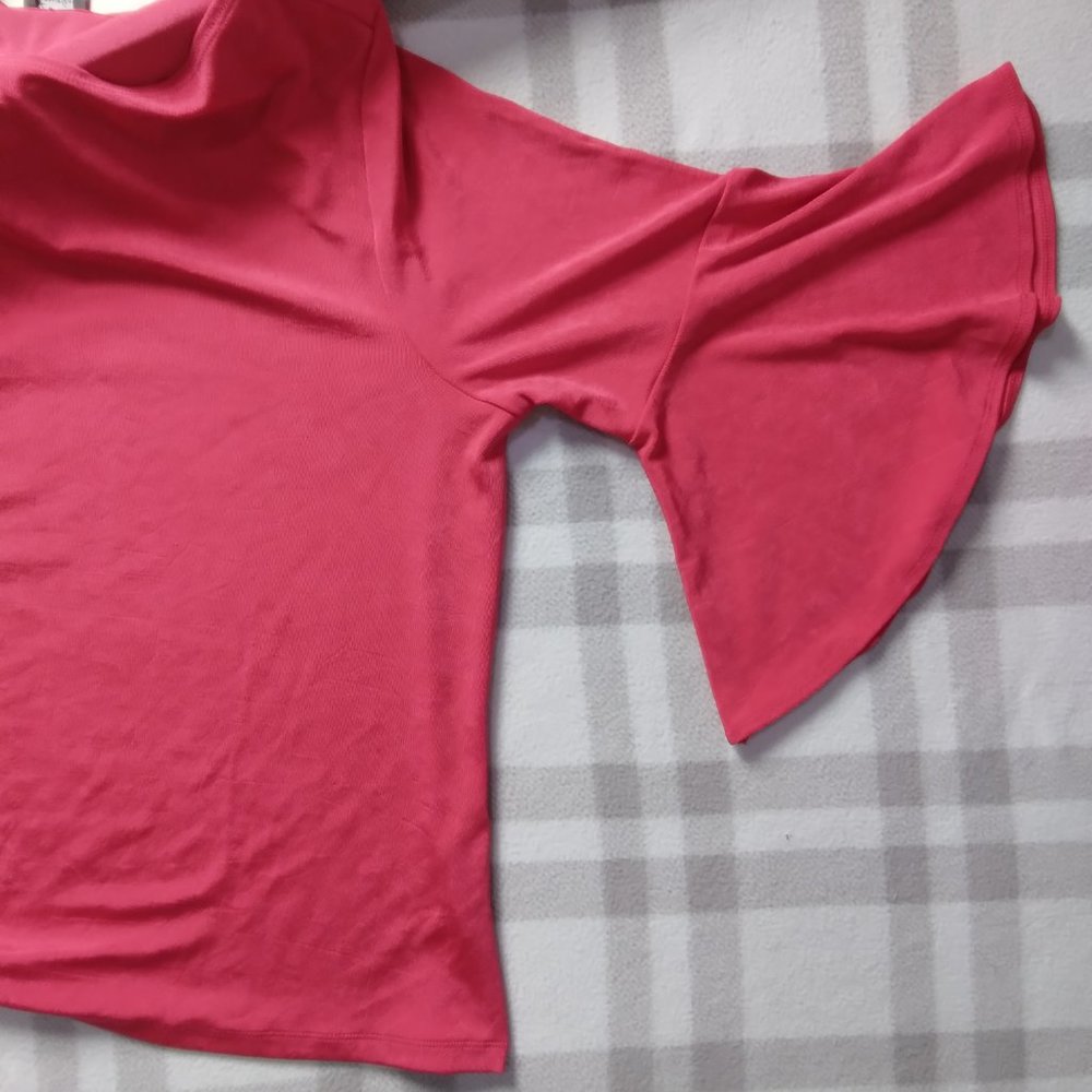 Chico's Red Ruffle Sleeve Blouse - Picture 4 of 9